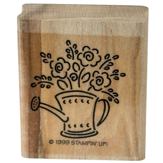 Stampin Up Rubber Stamp Watering Can Flowers Spring Garden Card Making Crafts