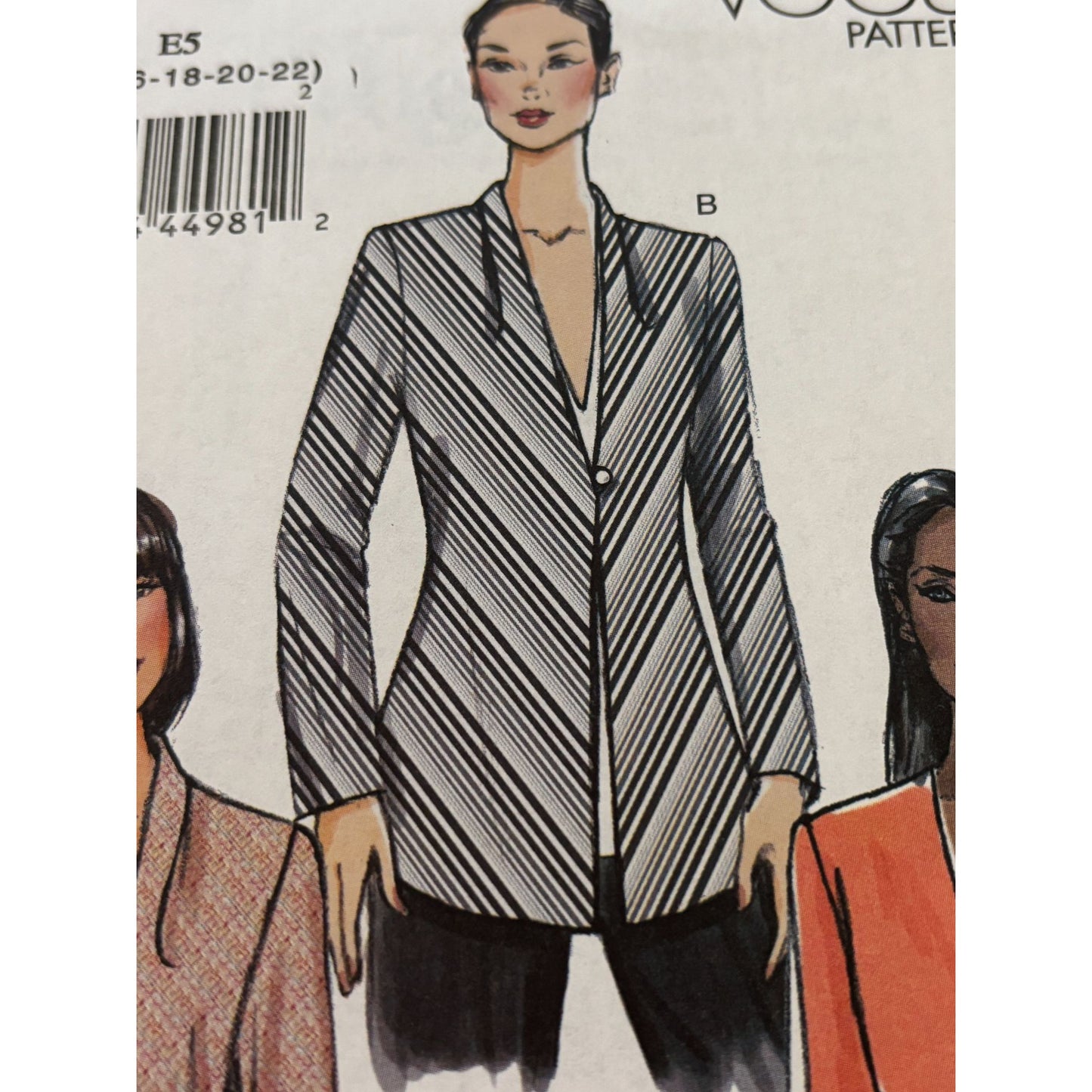 Vogue Sewing Pattern V8910 Misses Semi-Fitted Lined Jackets Blazer 14-22 Easy UC