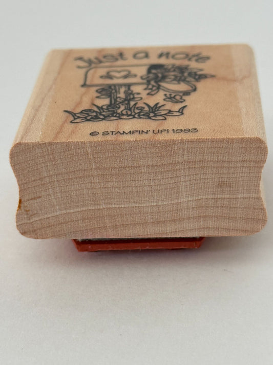 Stampin Up Rubber Stamp Just A Note Mailbox Snail Mail Letter Writing Cardmaking