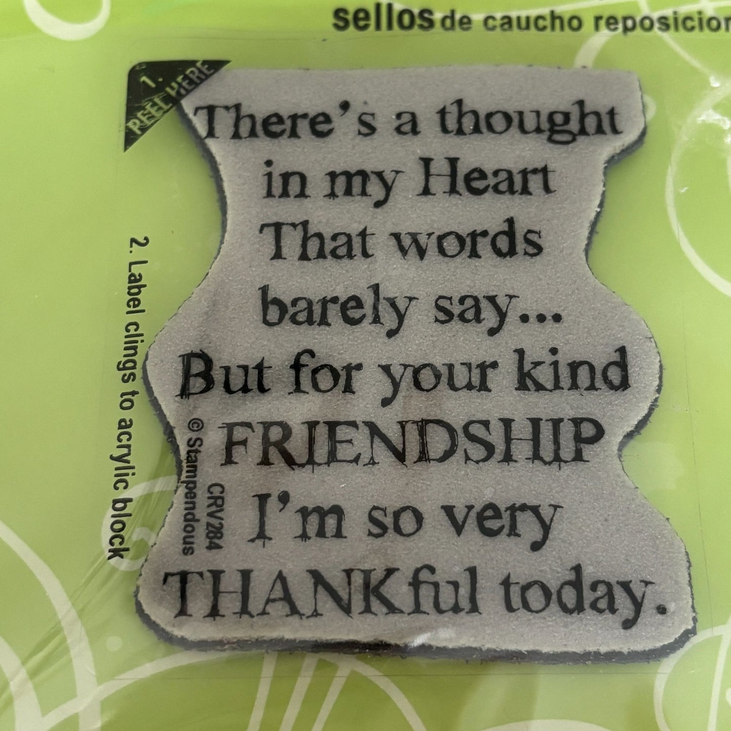 Stampendous Cling Stamp Kind Friendship Thankful Quote Sentiment Card Making Words Friend Thank You