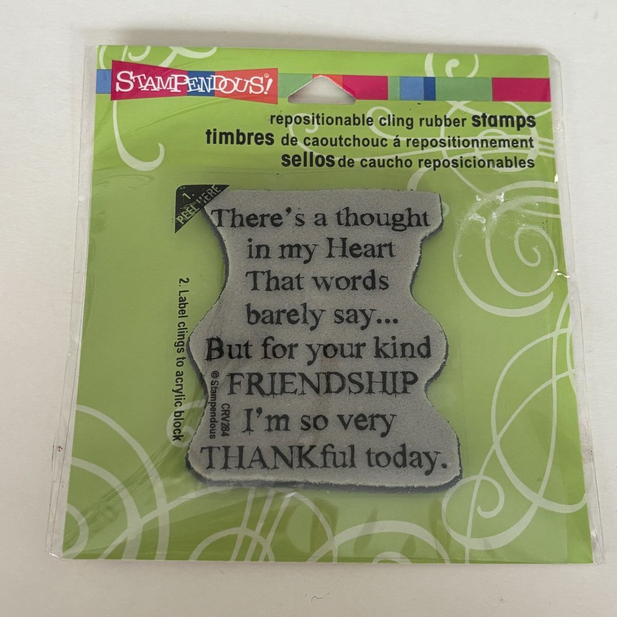 Stampendous Cling Stamp Kind Friendship Thankful Quote Sentiment Card Making Words Friend Thank You