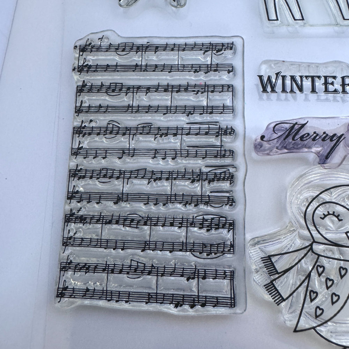 Gina K Clear Stamps and Die Set Christmas Wishes Wreath Deer Fox Snowflake Music