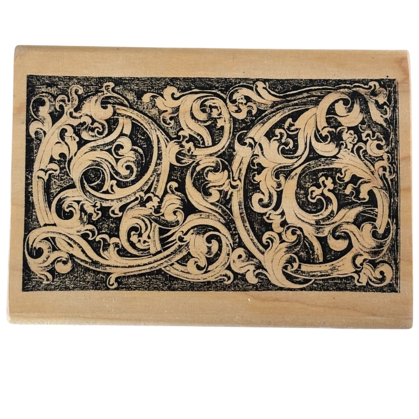 A Stamp In The Hand Rubber Stamp Ornate Scroll Pattern Swirls Scrollwork Cardmaking Baroque