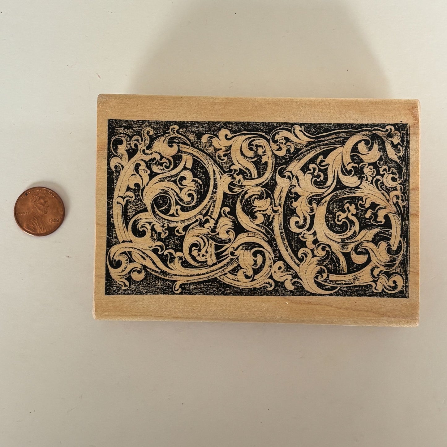 A Stamp In The Hand Rubber Stamp Ornate Scroll Pattern Swirls Scrollwork Cardmaking Baroque