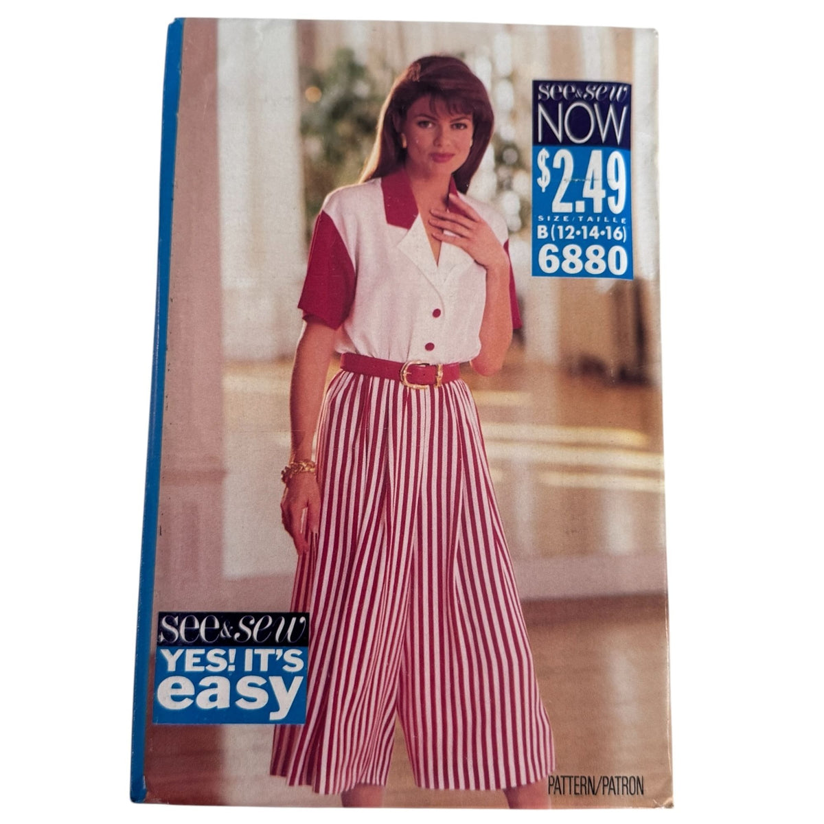 Butterick Sewing Pattern 6880 Culotte Dress Wide Leg Summer 90s Size 12-16 Uncut Vintage
