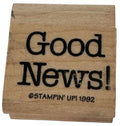 Stampin Up Rubber Stamp Good News Celebration Baby Announcement Card Making Word