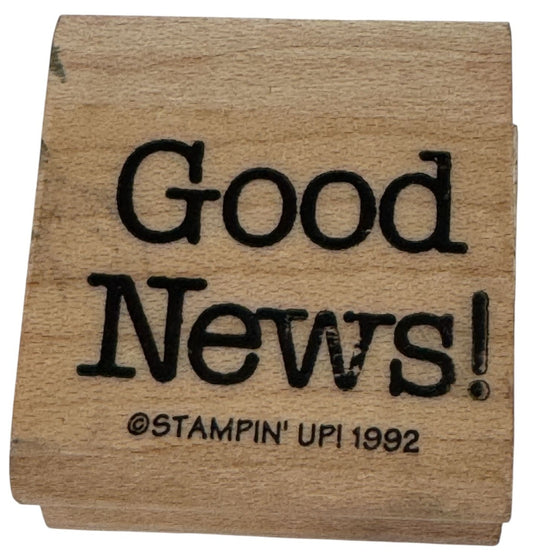 Stampin Up Rubber Stamp Good News Celebration Baby Announcement Card Making Word