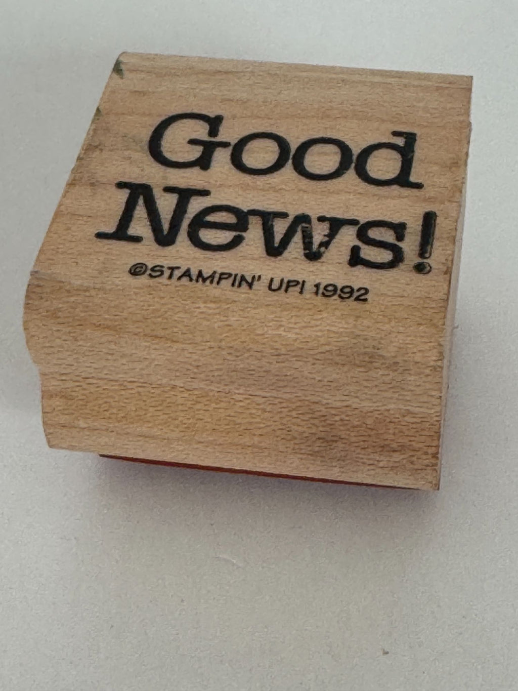 Stampin Up Rubber Stamp Good News Celebration Baby Announcement Card Making Word