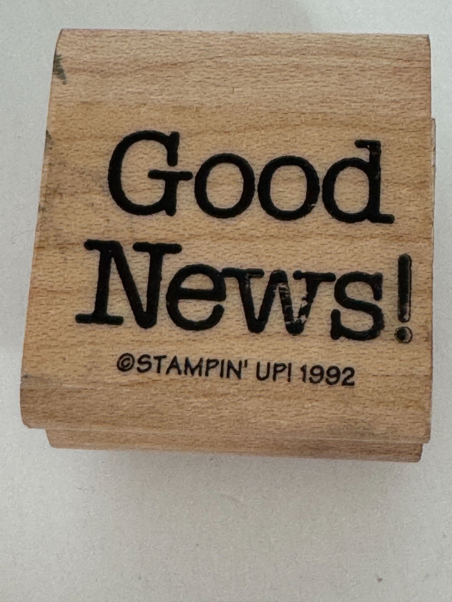 Stampin Up Rubber Stamp Good News Celebration Baby Announcement Card Making Word