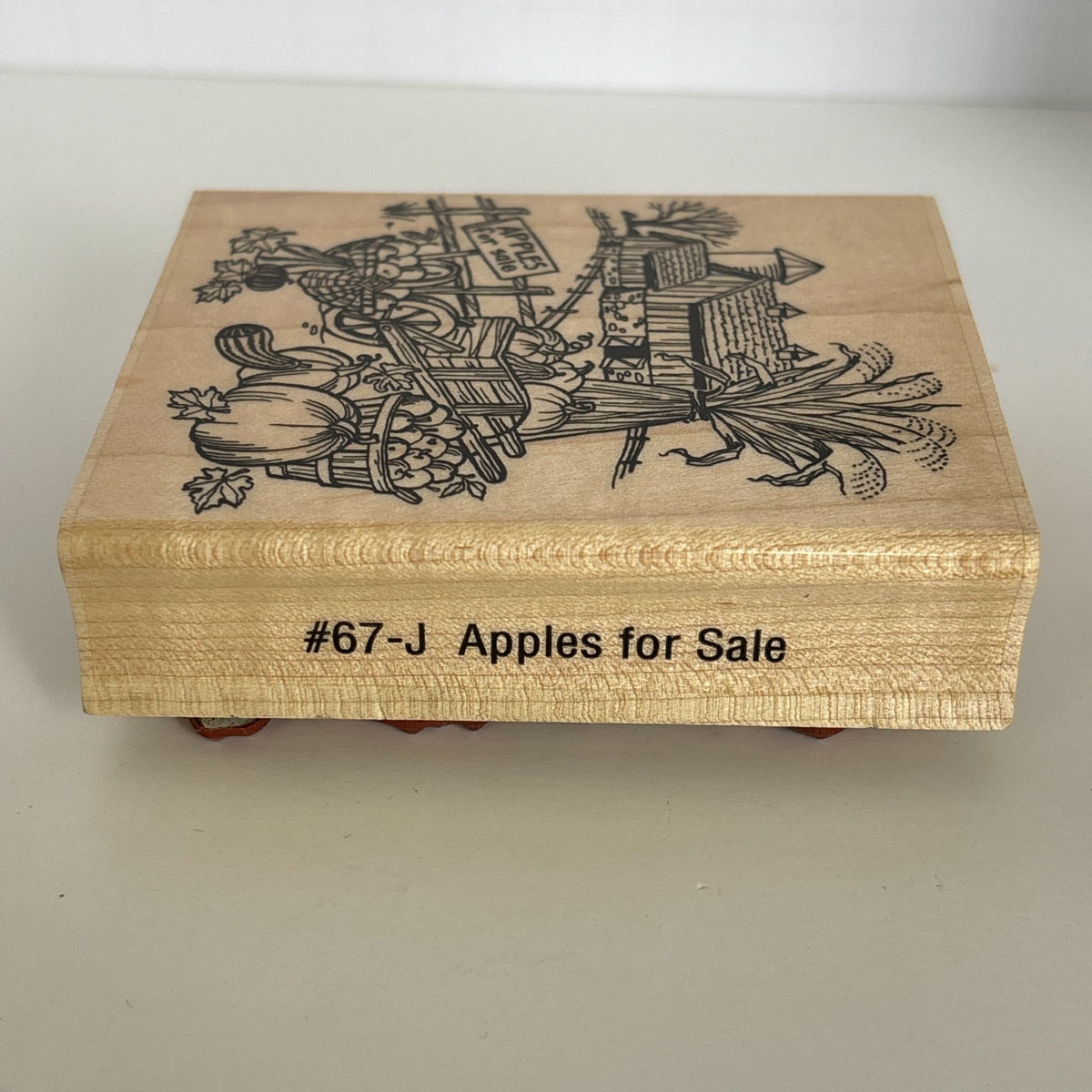 Embossing Arts Rubber Stamp Apples for Sale Farm Scene Harvest Wagon Cardmaking  Pumpkins Thanksgiving