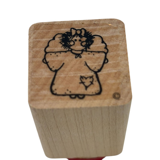 DOTS Rubber Stamp Christmas Country Angel Patches Gift Tag Card Making 1 Inch