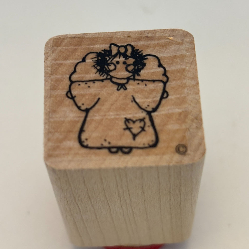 DOTS Rubber Stamp Christmas Country Angel Patches Gift Tag Card Making 1 Inch