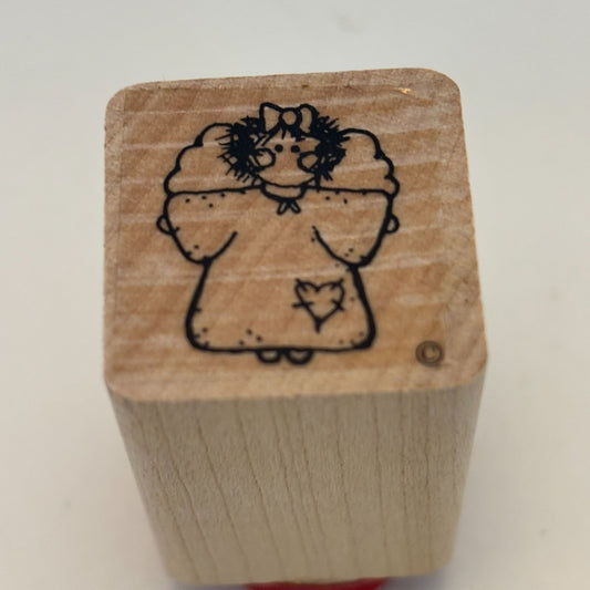 DOTS Rubber Stamp Christmas Country Angel Patches Gift Tag Card Making 1 Inch