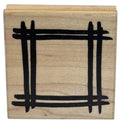 JRL Design Rubber Stamp Brushed Frame Square Lines Card Making Wood Mounted Art