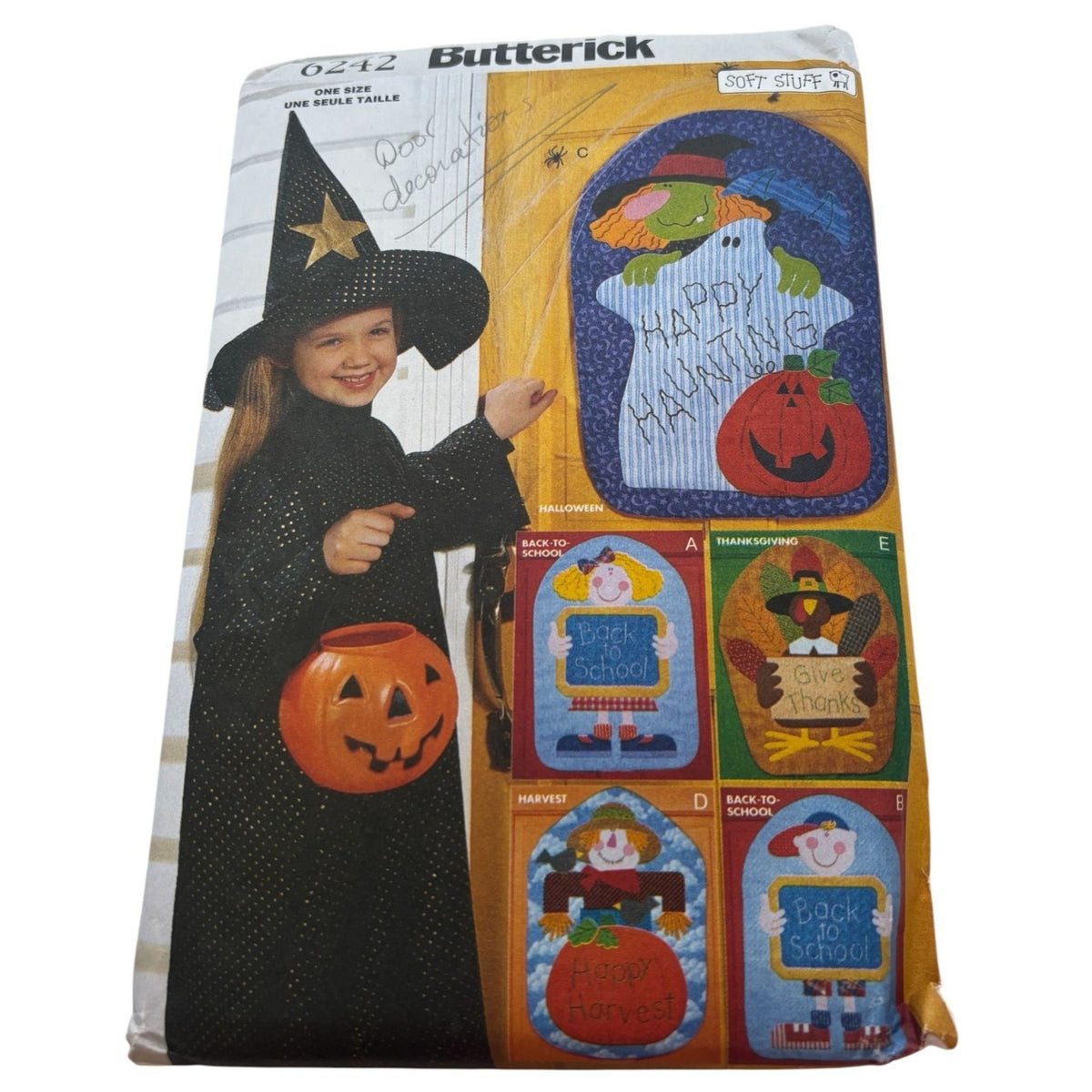 Butterick Sewing Pattern 6242 Fall Door Decorations Halloween Thanksgiving UC