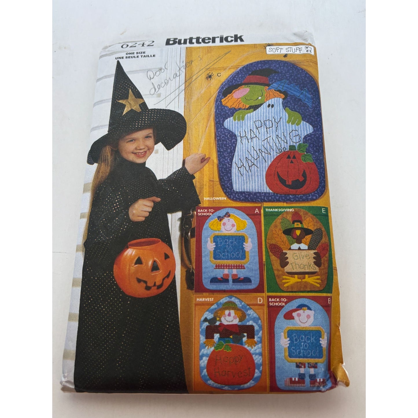 Butterick Sewing Pattern 6242 Fall Door Decorations Halloween Thanksgiving UC