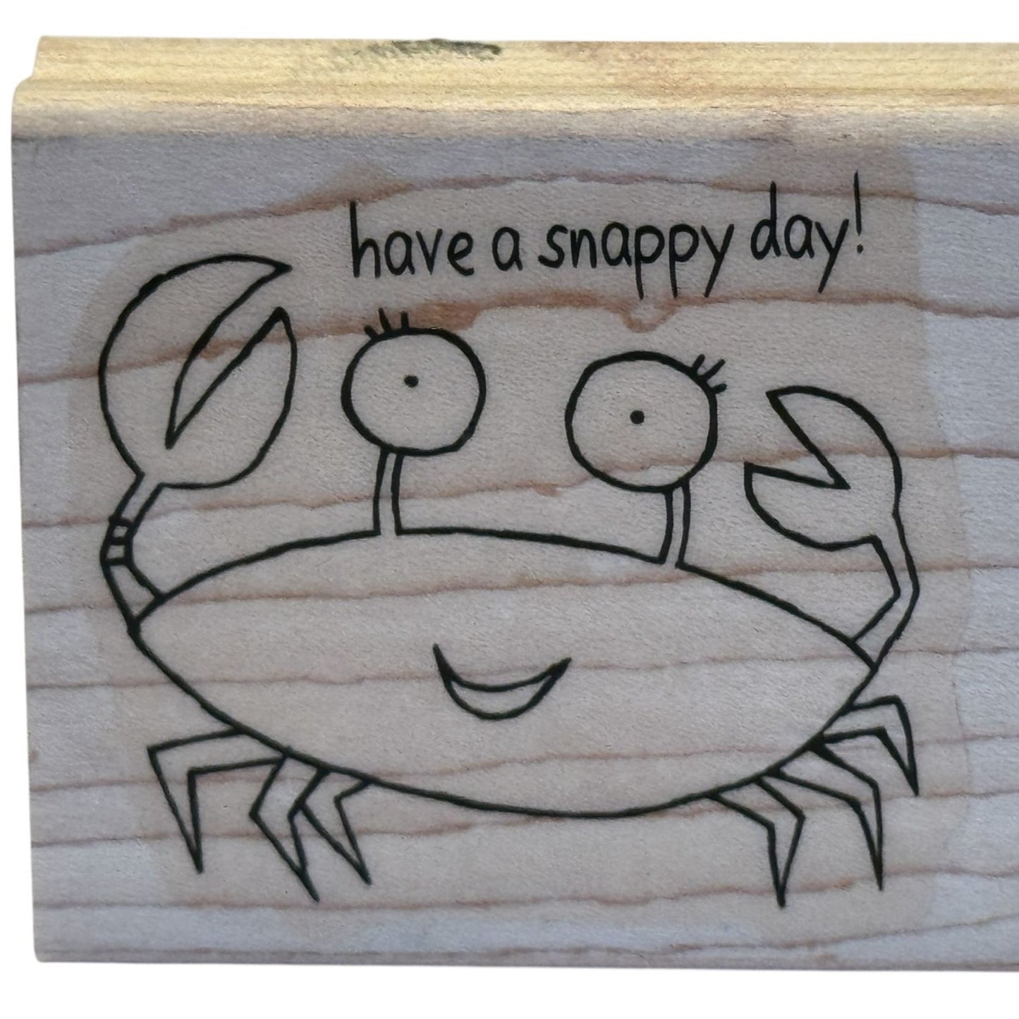 Stampin Up Rubber Stamp Crab Pun Have A Snappy Day Beach Funny Animal Cardmaking