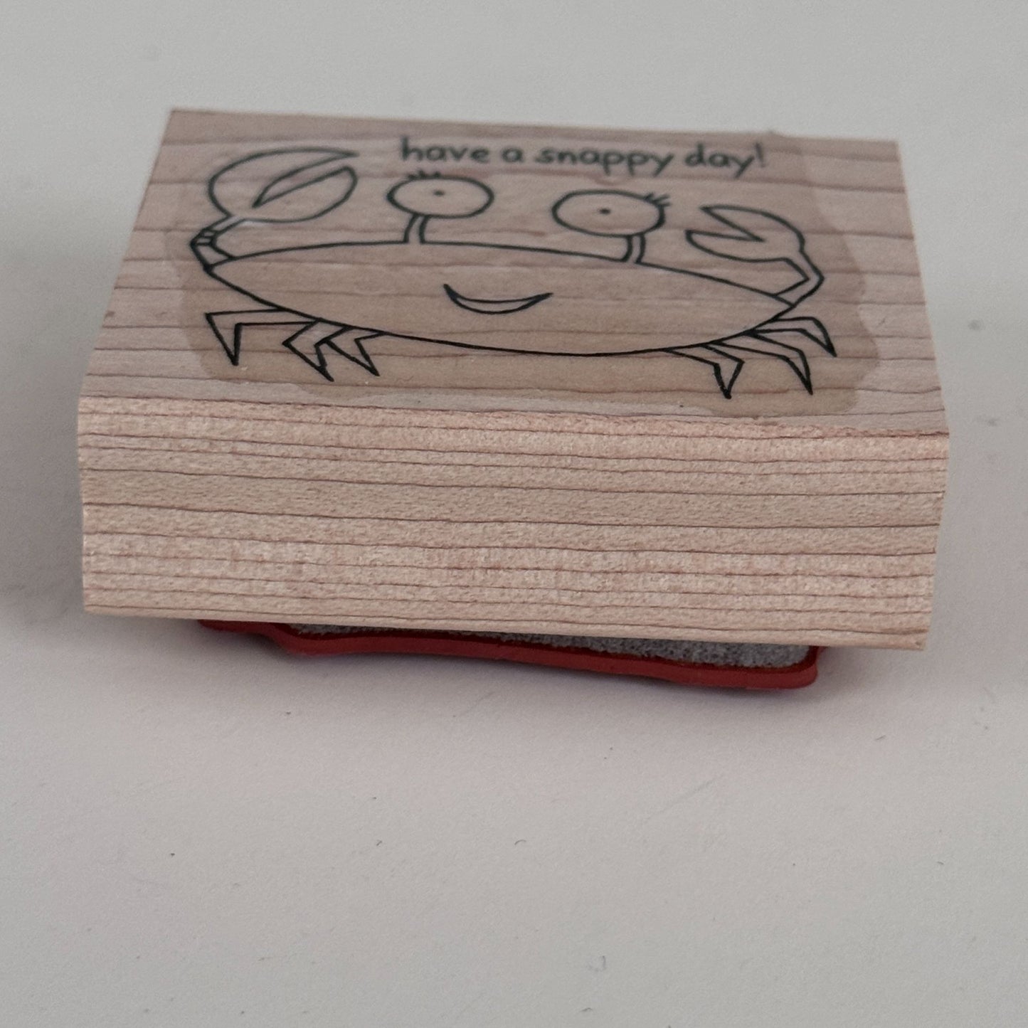 Stampin Up Rubber Stamp Crab Pun Have A Snappy Day Beach Funny Animal Cardmaking