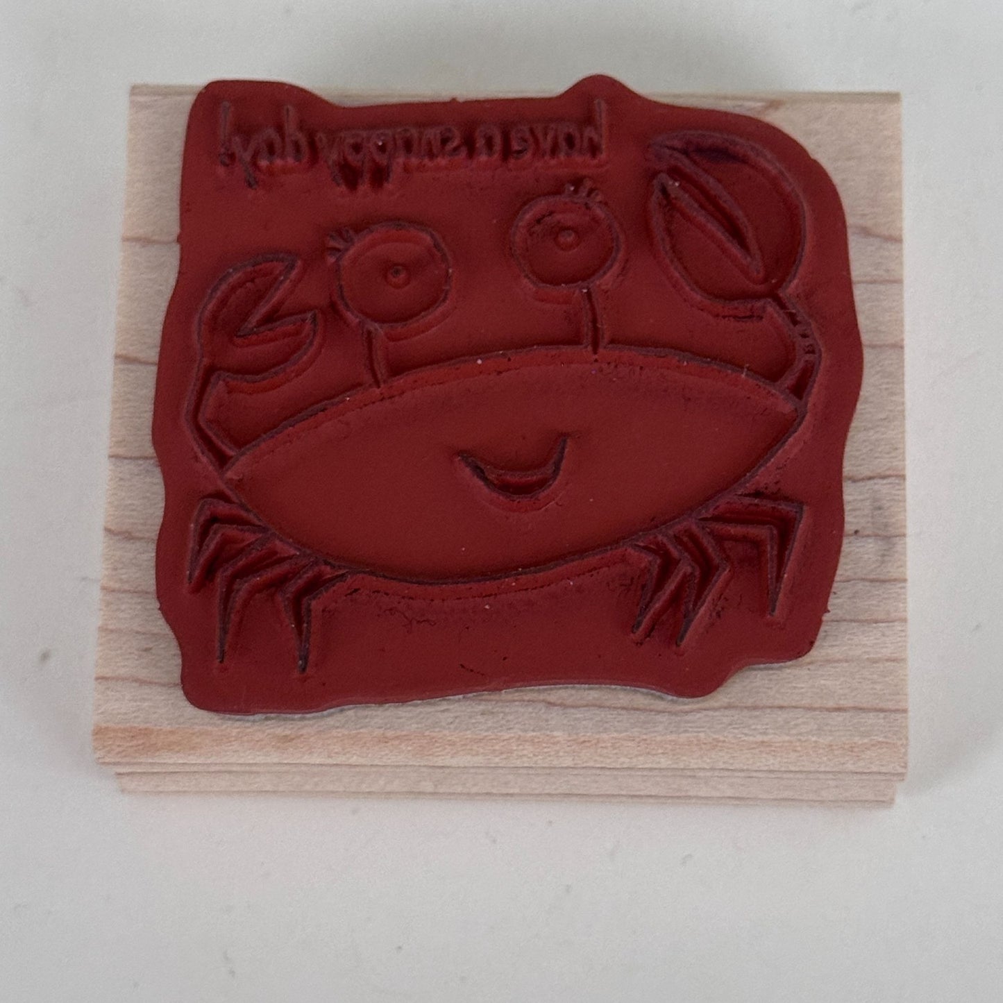 Stampin Up Rubber Stamp Crab Pun Have A Snappy Day Beach Funny Animal Cardmaking
