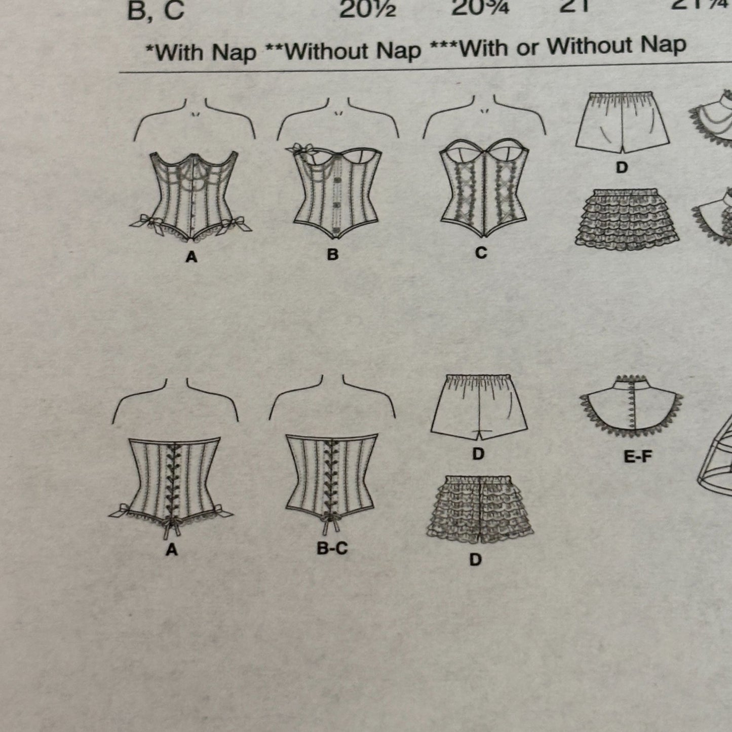 McCalls Sewing Pattern M7306 Costume Corset Hoop Skirt Victorian Fantasy 14-22 Uncut Crown