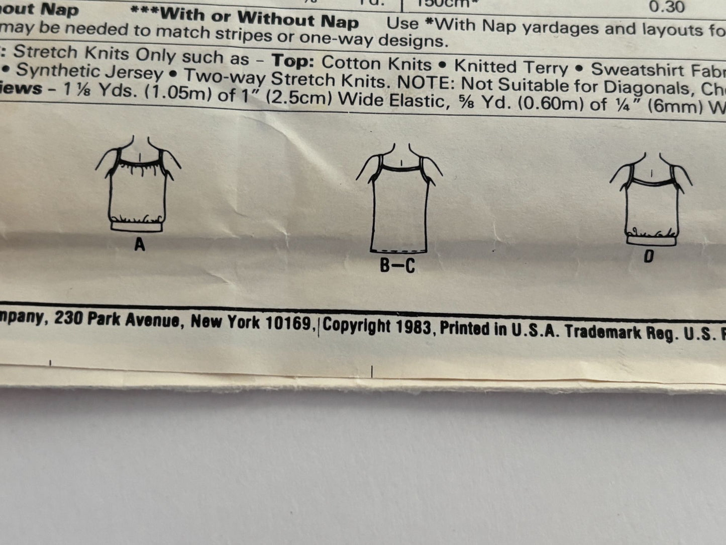 McCalls Sewing Pattern 8690 Support Tops Built in Bras V Neck Ruffles Small UC