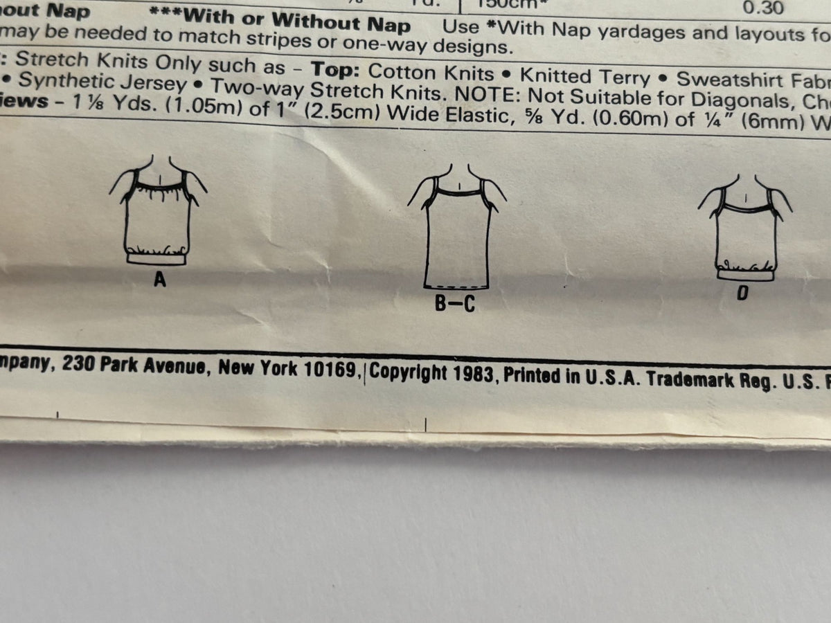 McCalls Sewing Pattern 8690 Support Tops Built in Bras V Neck Ruffles Small UC