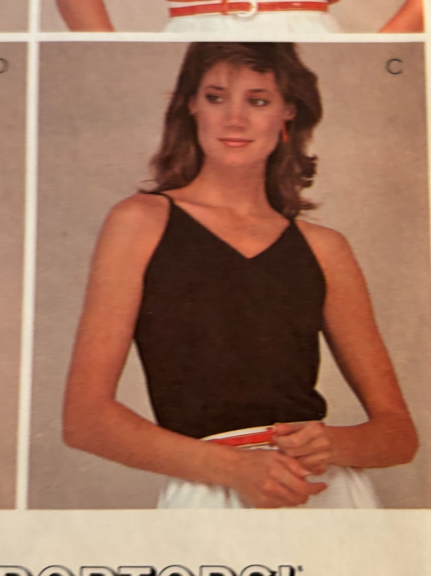 McCalls Sewing Pattern 8690 Support Tops Built in Bras V Neck Ruffles Small UC