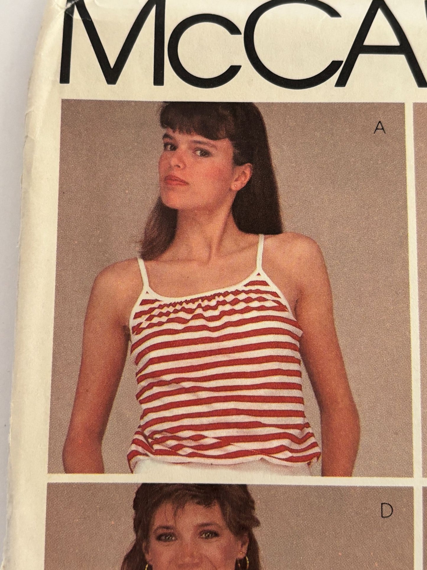 McCalls Sewing Pattern 8690 Support Tops Built in Bras V Neck Ruffles Small UC