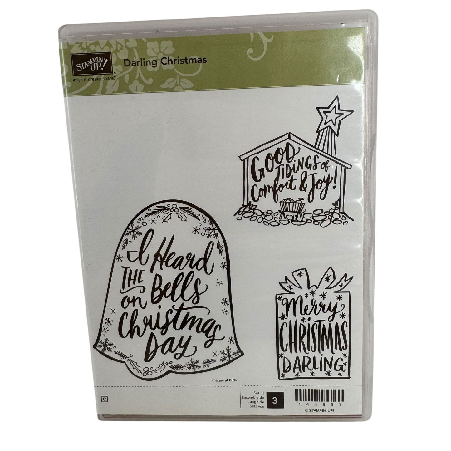Stampin Up Rubber Stamp Set Darling Christmas Bell Nativity Stable Card Making