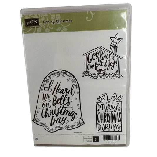 Stampin Up Rubber Stamp Set Darling Christmas Bell Nativity Stable Card Making