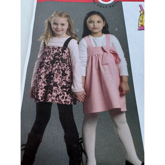 McCalls Sewing Pattern M5918 Girls Jumper Top Outfit Casual Easy to Sew UC 6 7 8