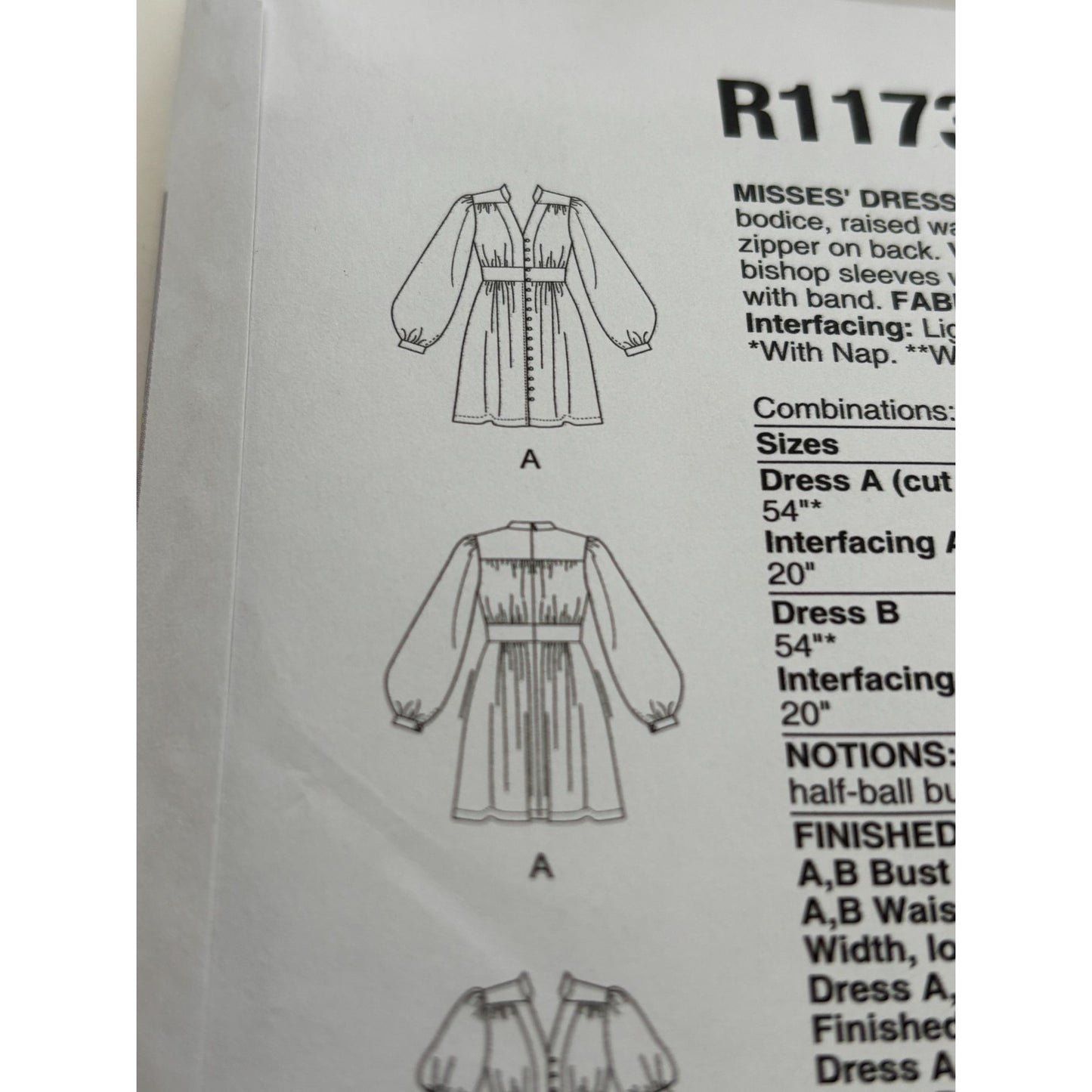 Vogue Sewing Pattern R11731 Misses Dresses Button Front Raised Waist 8-16 Uncut