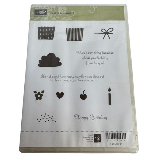 Stampin Up Clear Mount Rubber Stamp Set Create a Cupcake Happy Birthday Candle