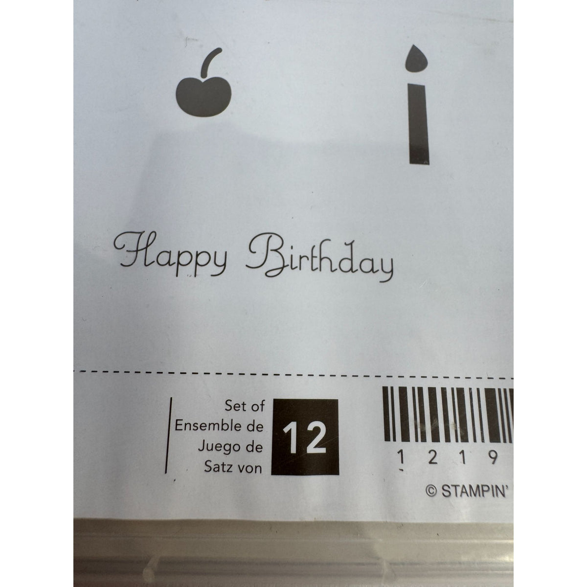 Stampin Up Clear Mount Rubber Stamp Set Create a Cupcake Happy Birthday Candle