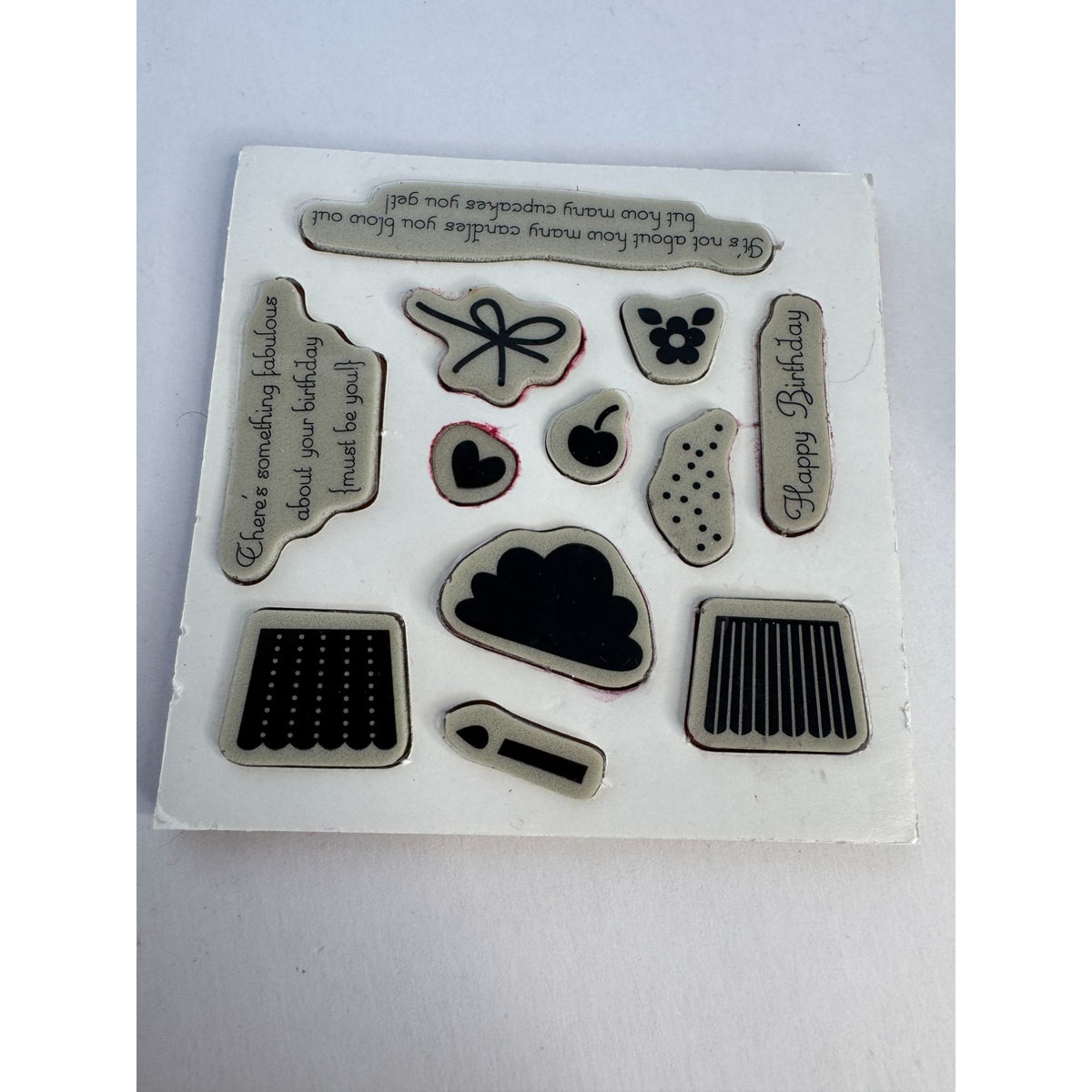 Stampin Up Clear Mount Rubber Stamp Set Create a Cupcake Happy Birthday Candle