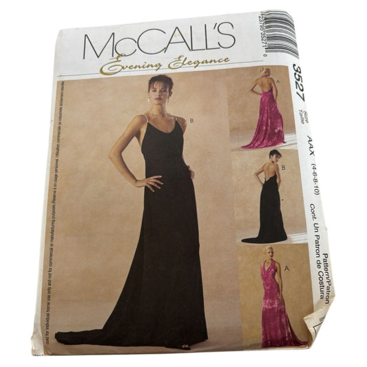 McCalls Sewing Pattern 3527 Formal Gown Evening Elegance Prom Dress 4 6 8 10 UC