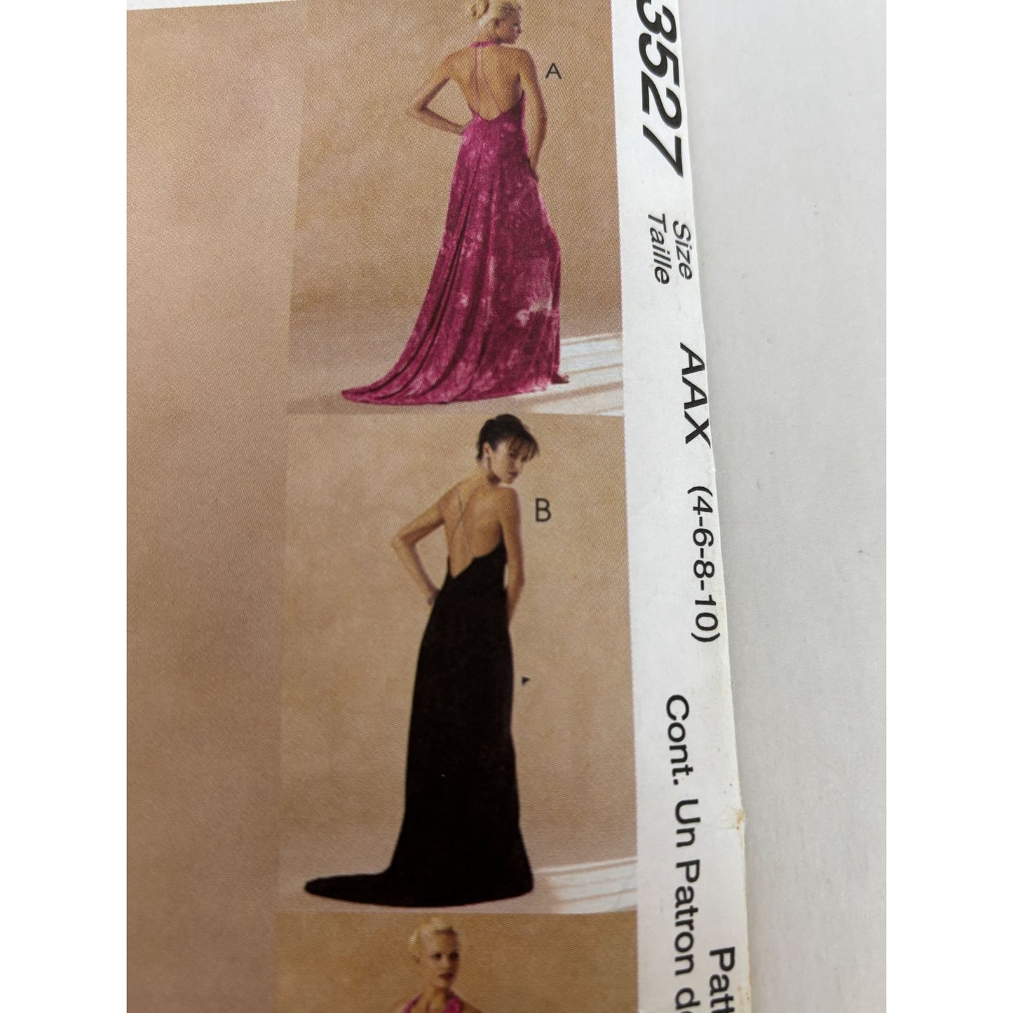 McCalls Sewing Pattern 3527 Formal Gown Evening Elegance Prom Dress 4 6 8 10 UC