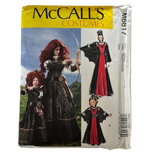 McCalls Sewing Pattern M6817 Medieval Costume Dress Cape Fantasy Archer Cosplay 8-22 Uncut Halloween