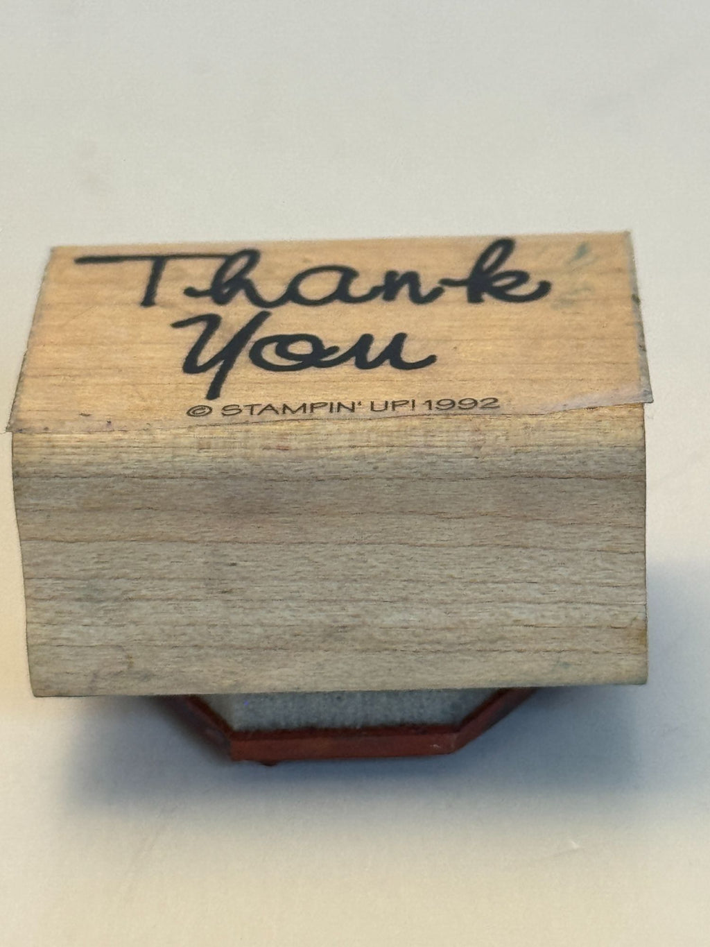Stampin Up Rubber Stamp Thank You Words Cardmaking Sentiment Wood Mounted