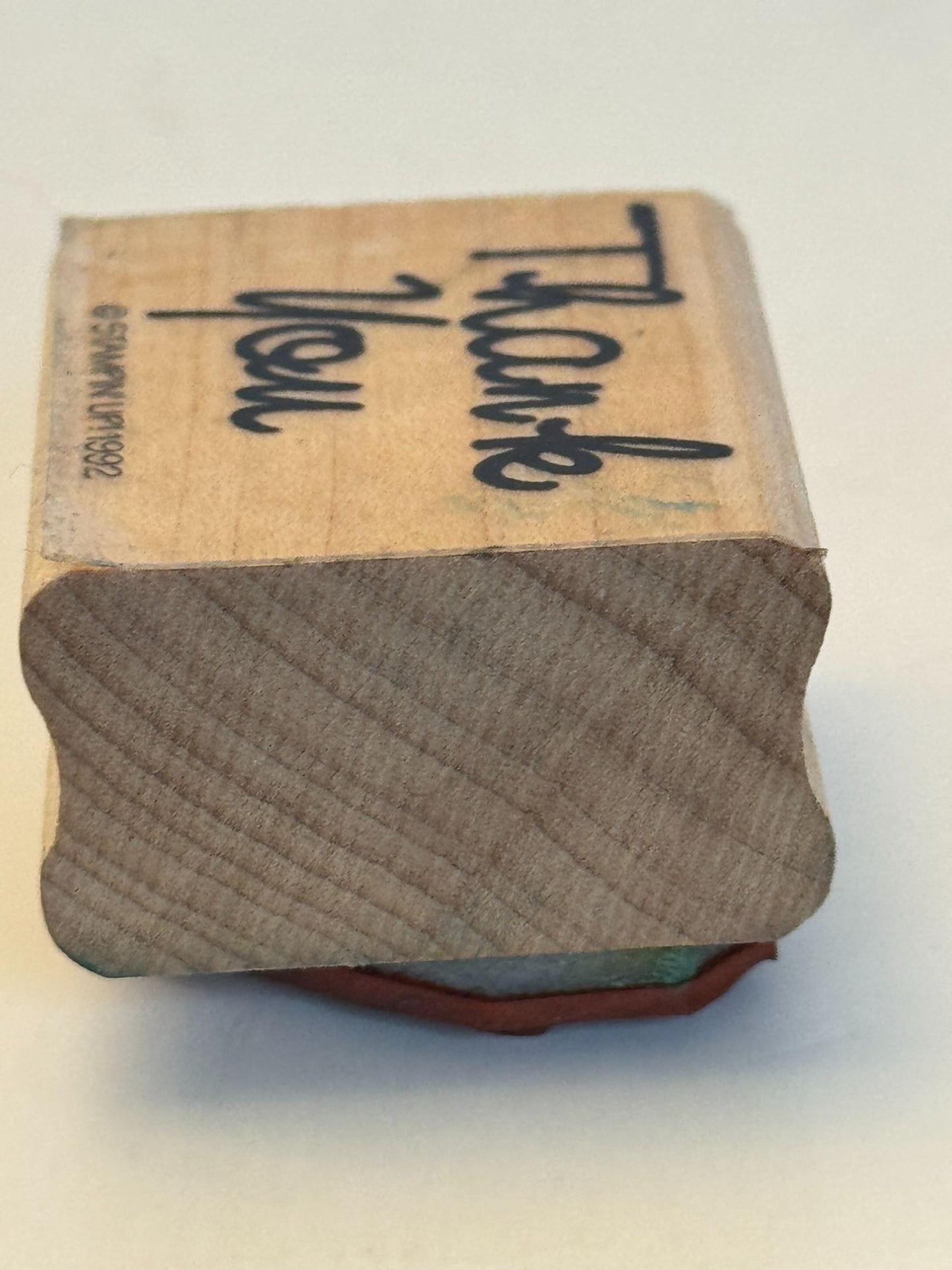 Stampin Up Rubber Stamp Thank You Words Cardmaking Sentiment Wood Mounted