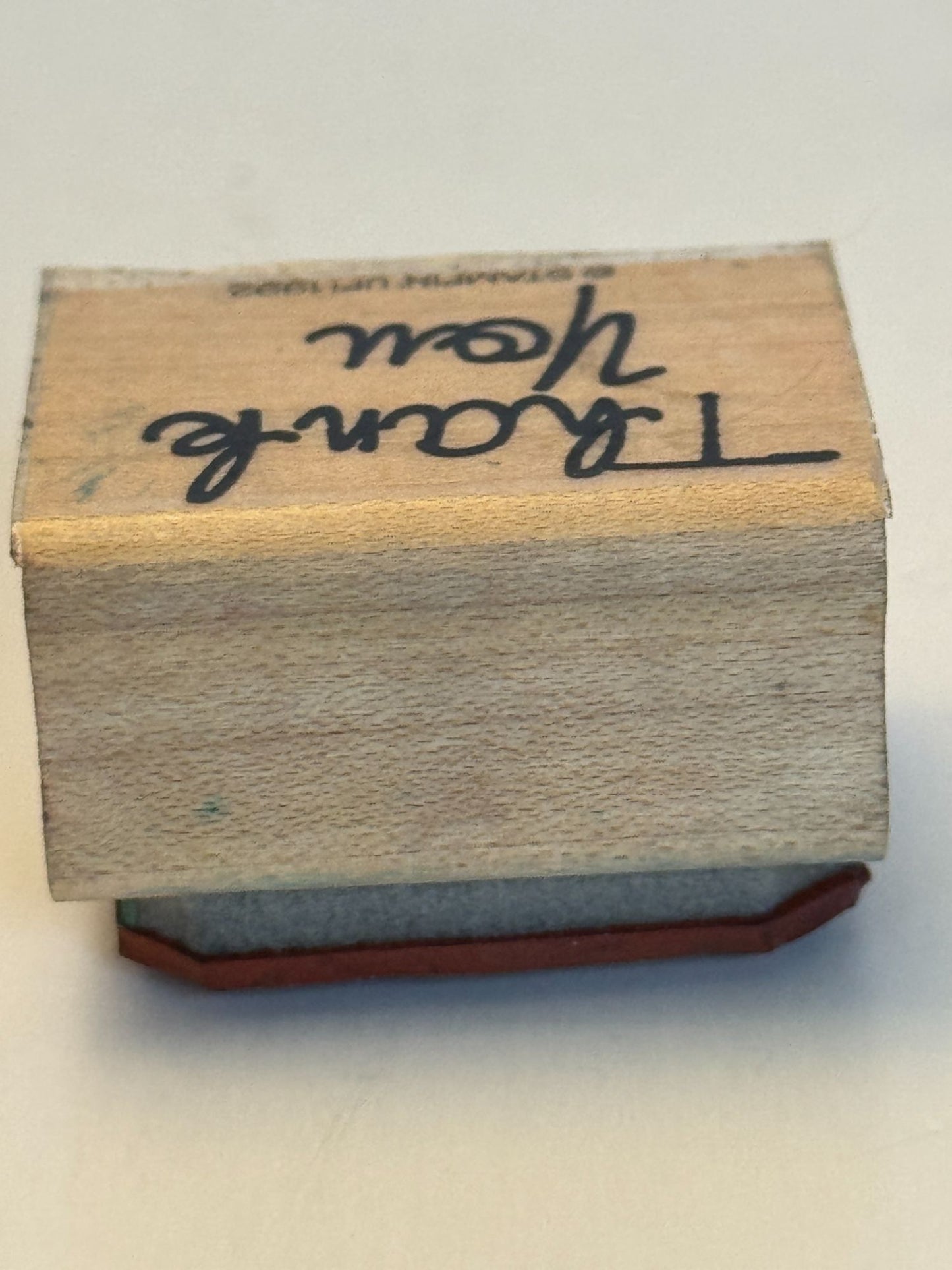 Stampin Up Rubber Stamp Thank You Words Cardmaking Sentiment Wood Mounted