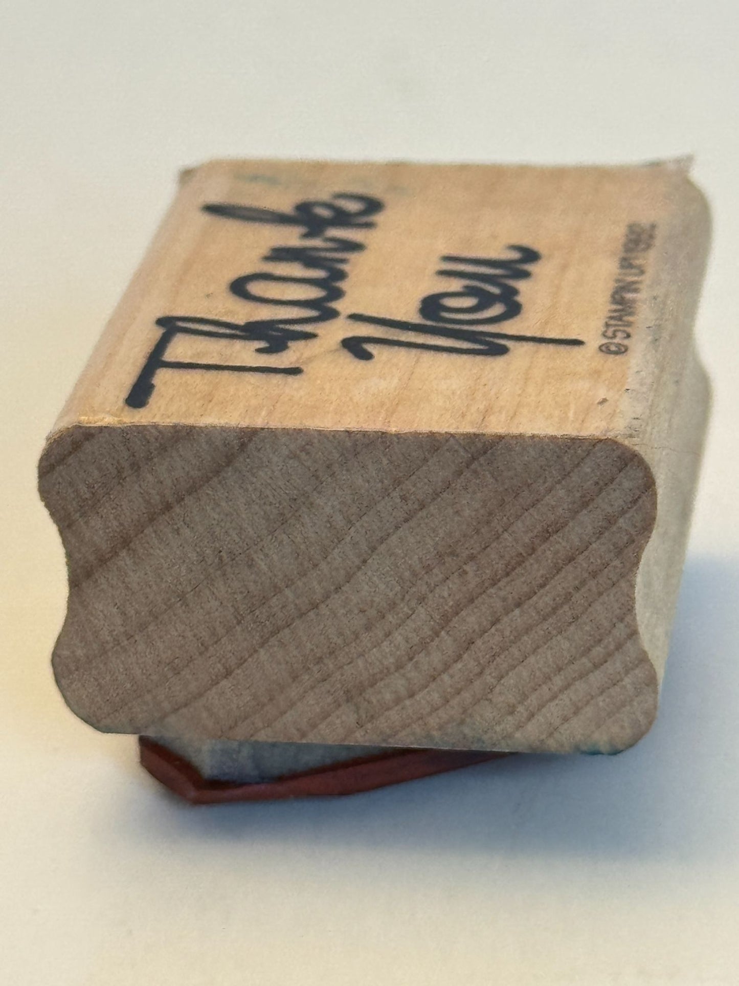 Stampin Up Rubber Stamp Thank You Words Cardmaking Sentiment Wood Mounted