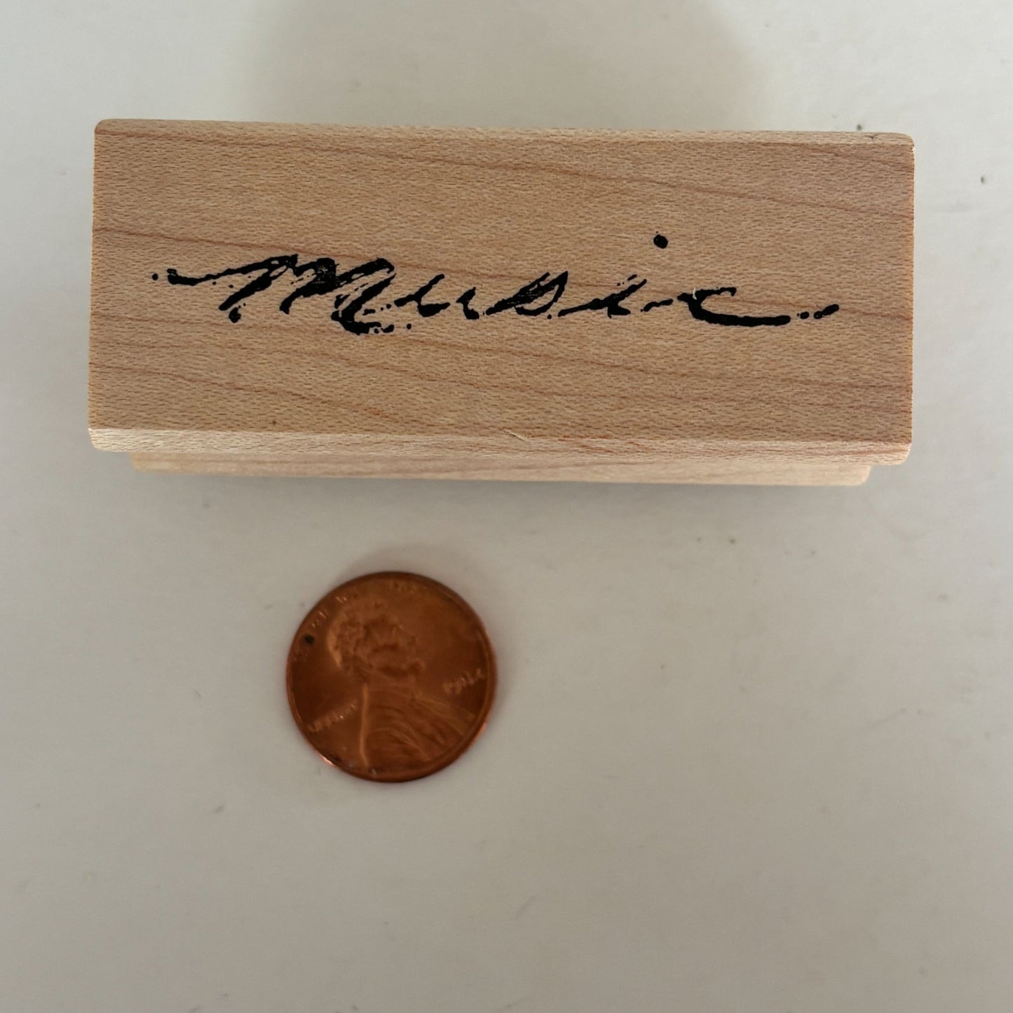 Art Impressions Rubber Stamp Music Cardmaking Word Musician Elegant Script Craft Calligraphy Scrapbooking