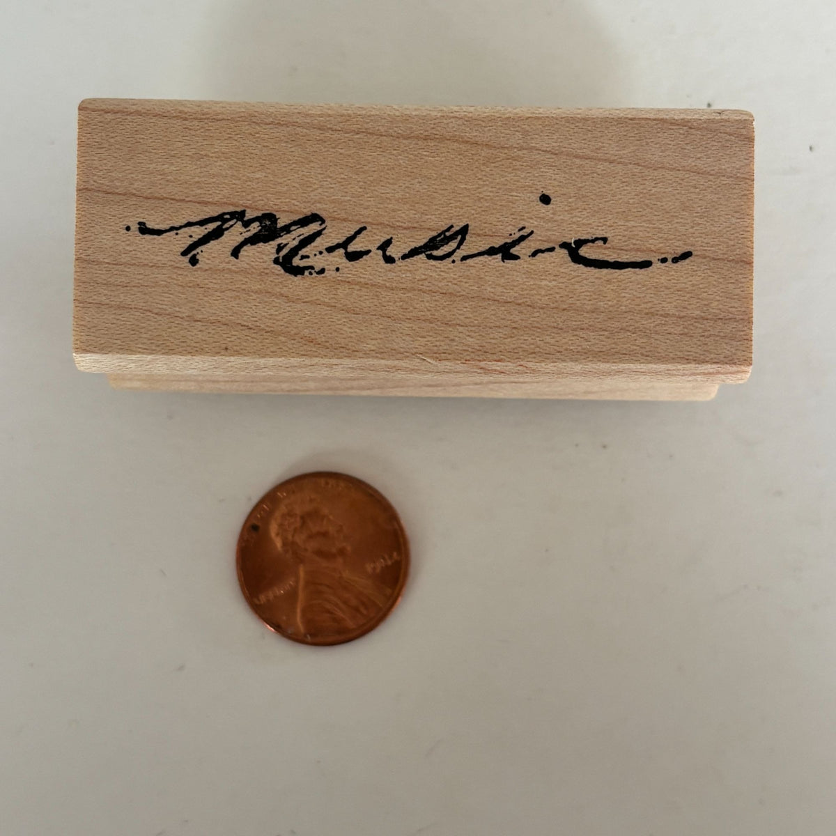 Art Impressions Rubber Stamp Music Cardmaking Word Musician Elegant Script Craft Calligraphy Scrapbooking