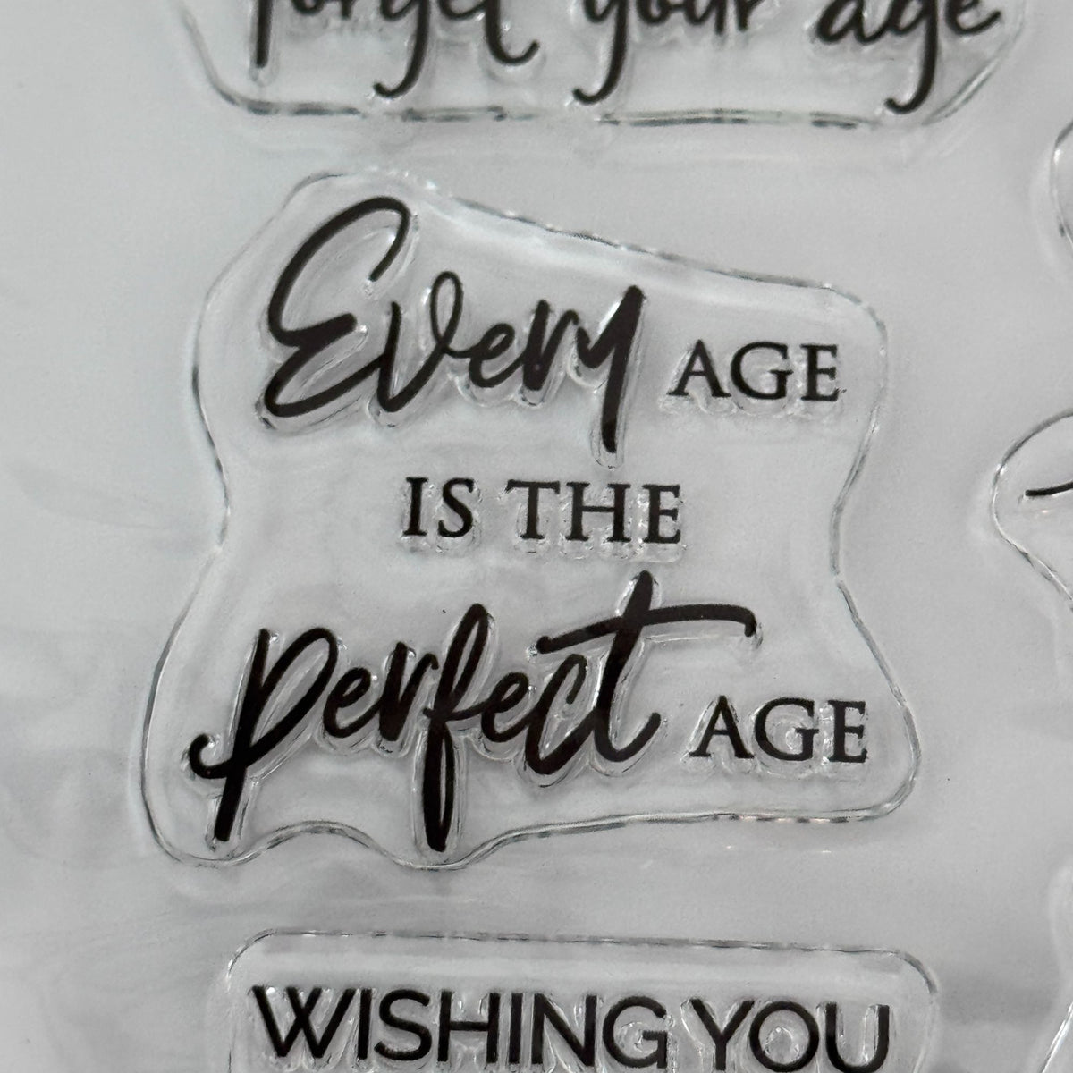 Penny Black Transparent Clear Stamps Set Good Wishes Cardmaking Words Birthday Hug Aging Sentiments