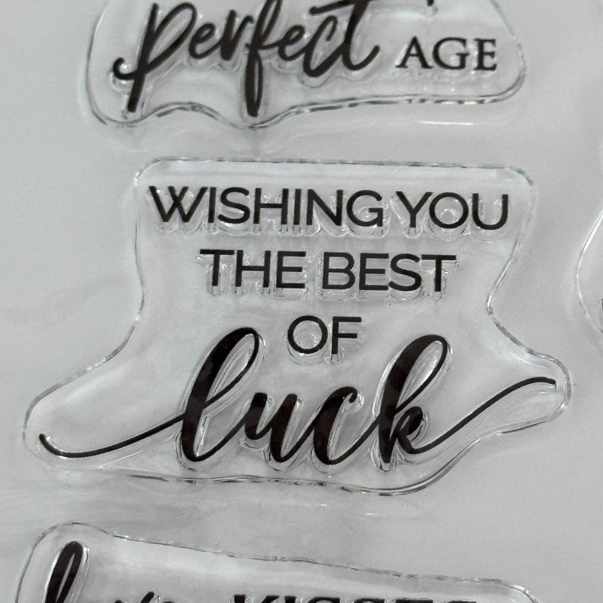 Penny Black Transparent Clear Stamps Set Good Wishes Cardmaking Words Birthday Hug Aging Sentiments