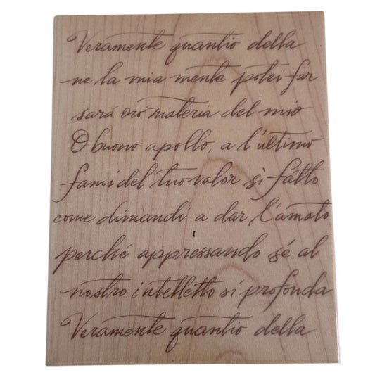 Hero Arts Rubber Stamp Italian Poetry Background Vintage Handwriting Journal Ephemera S1832