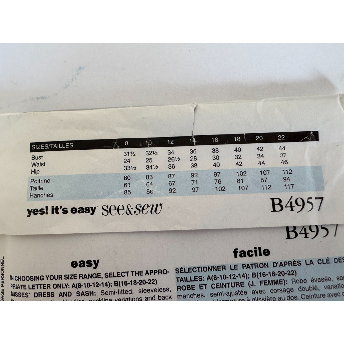 Y2K Fit and Flare Dress Sewing Pattern Butterick B4957 Sleeveless Dress Sash 2000s Retro 16-22