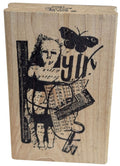 Acey Deucy Rubber Stamp Collage 831 Butterfly Girl Skeleton Key Steampunk Craft