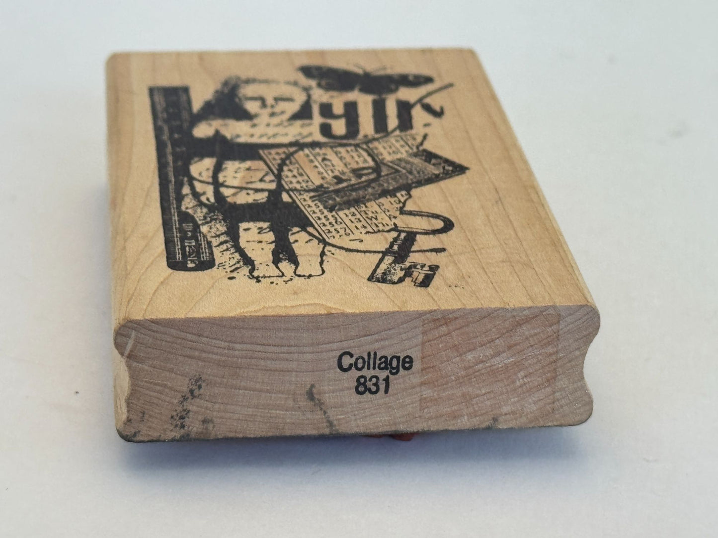 Acey Deucy Rubber Stamp Collage 831 Butterfly Girl Skeleton Key Steampunk Craft
